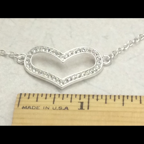 HP - Glamorous Rhinestone Heart Necklace - Picture 4 of 5